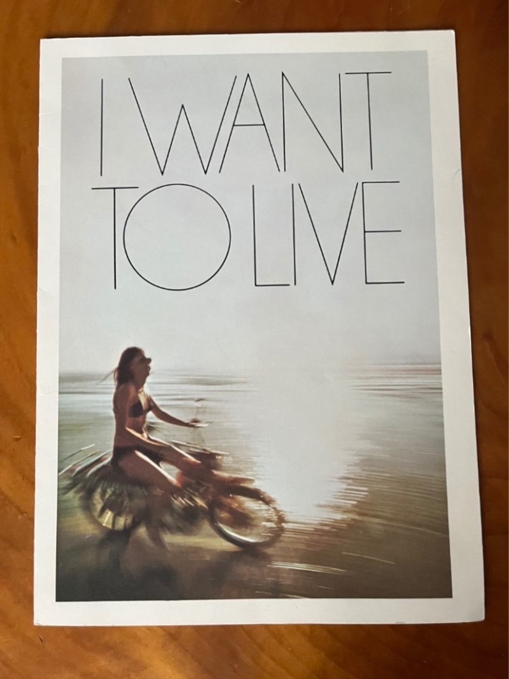Vintage 1970s Blank Greeting Card Woman on Motorcycle